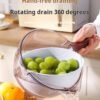 Double-layer multifunctional rice washing and draining basket, rice washing tool, food-grade rice washing basin, rice washing cup filter (PACK OF 2)